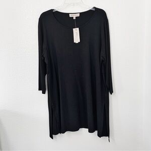 Philosophy Women's Black 3/4 Sleeve Top/Tunic ~ 1X